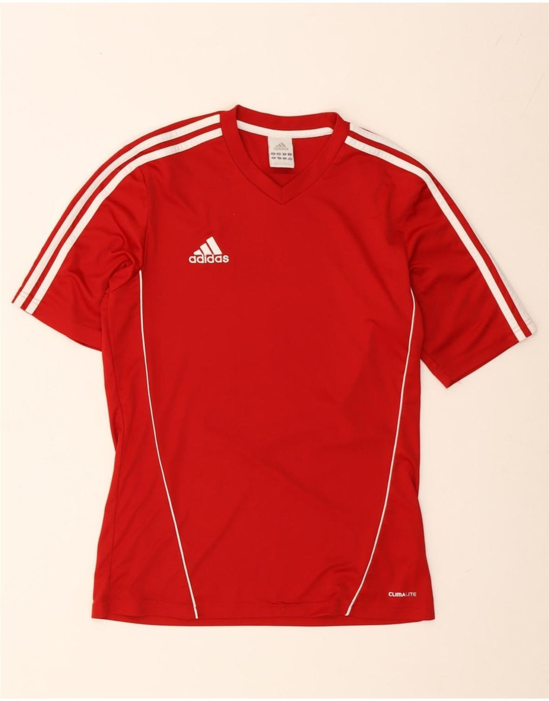 Adidas Mens Climalite Camiseta Top Pequeño Rojo Poliéster
