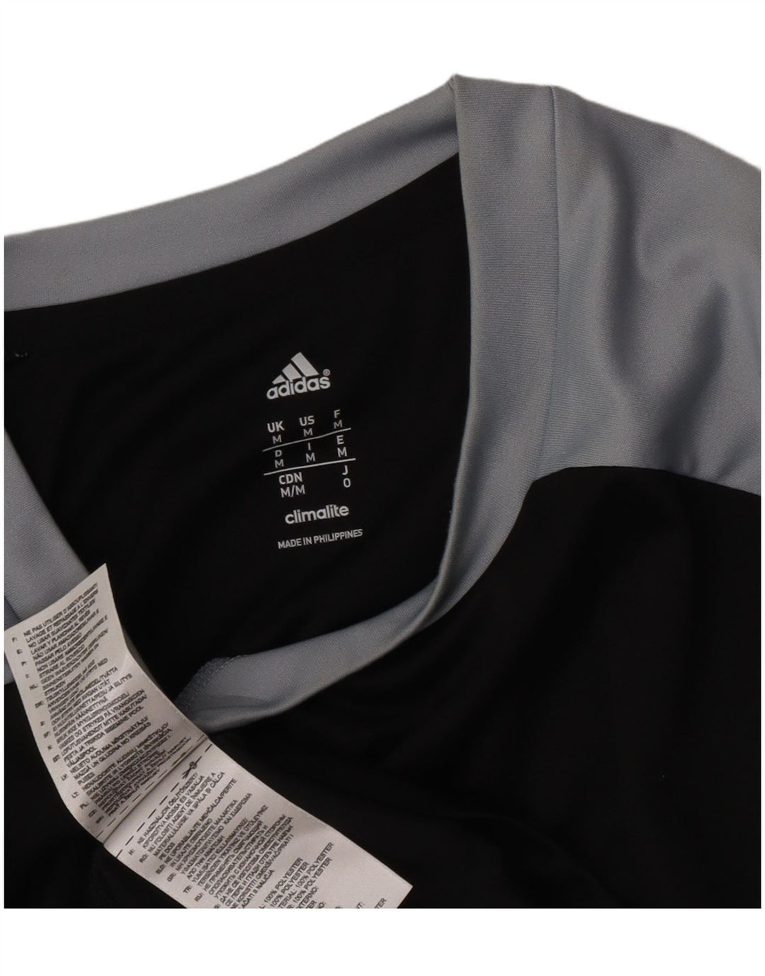 Adidas Hombre Climalite Graphic Camiseta Top Mediano Negro Colorblock