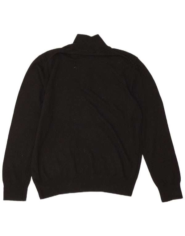 All Saints - Jersey para hombre con cuello y cremallera, talla 2XL, lana negra