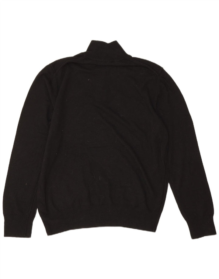 All Saints - Jersey para hombre con cuello y cremallera, talla 2XL, lana negra