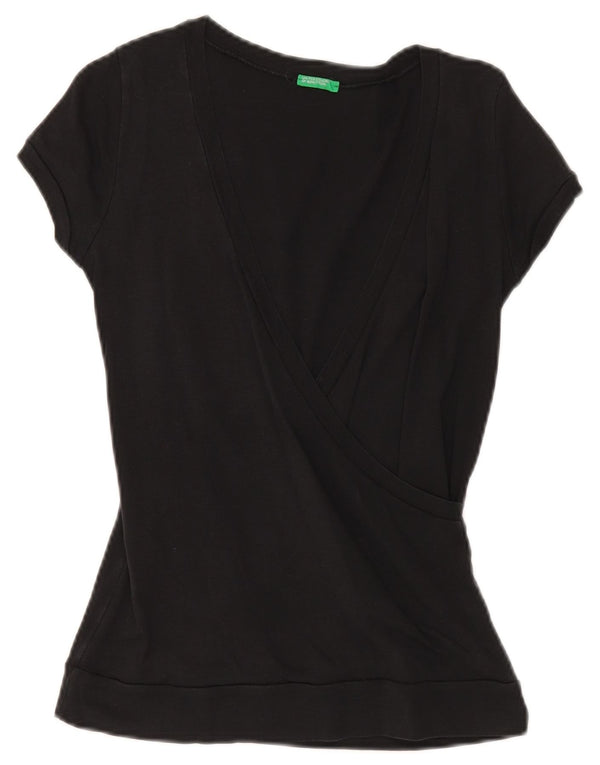 Benetton Blusa Mujer UK 40 Small Negro