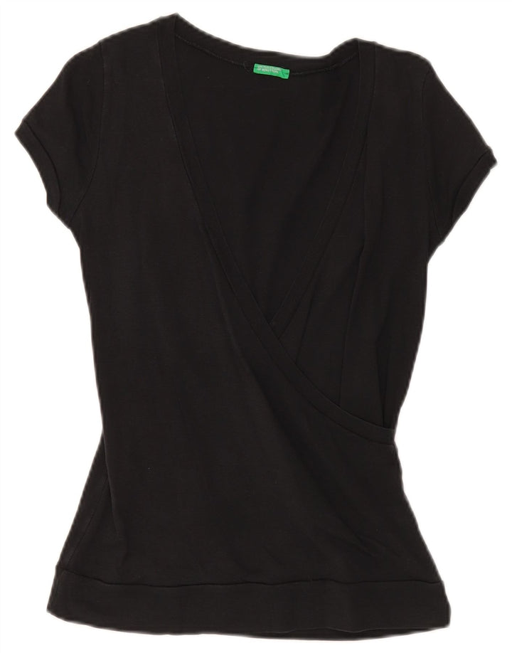 Benetton Blusa Mujer UK 40 Small Negro
