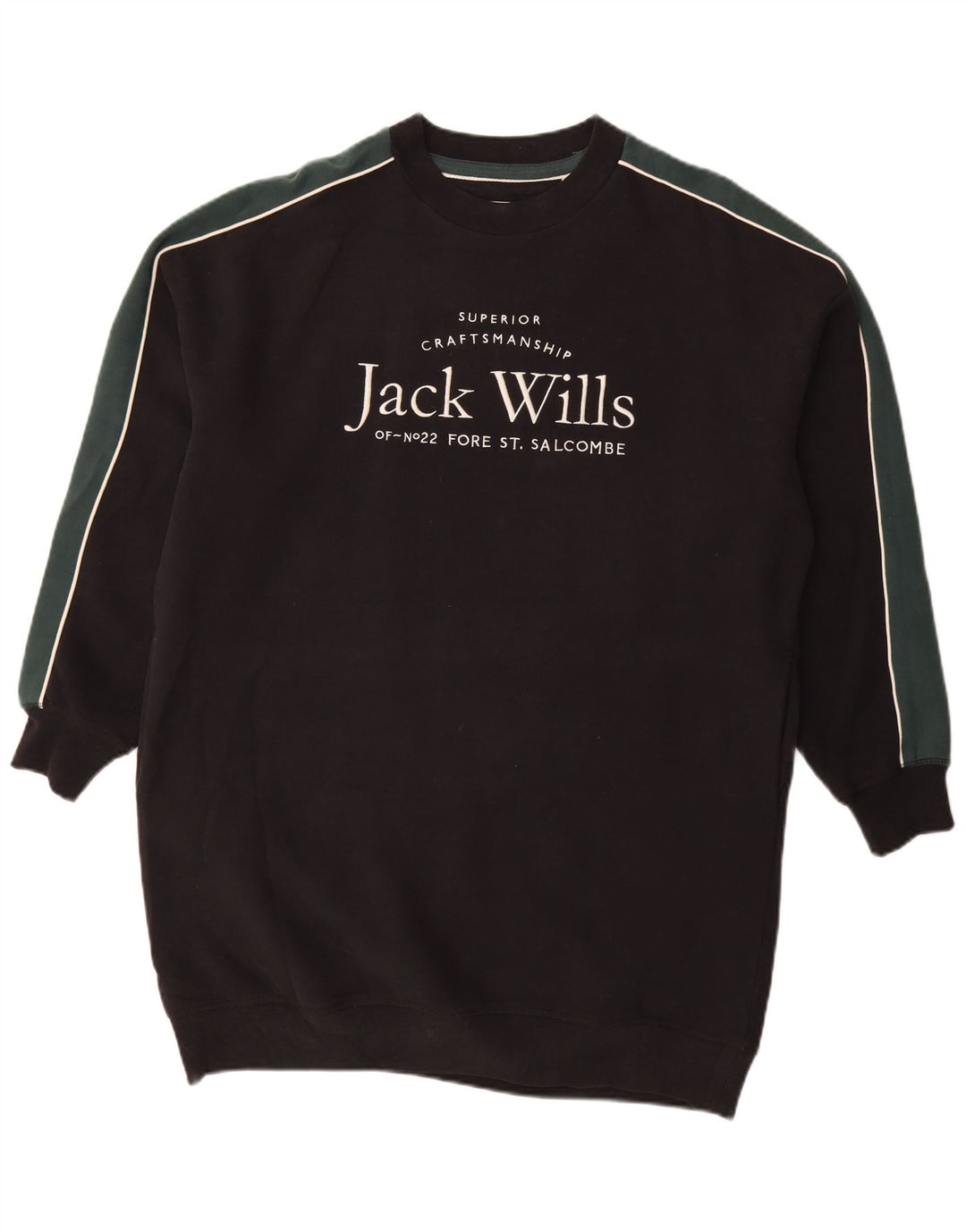 JACK WILLS Vestido tipo jersey con gráfico extragrande para mujer UK 40 Mediano Negro
