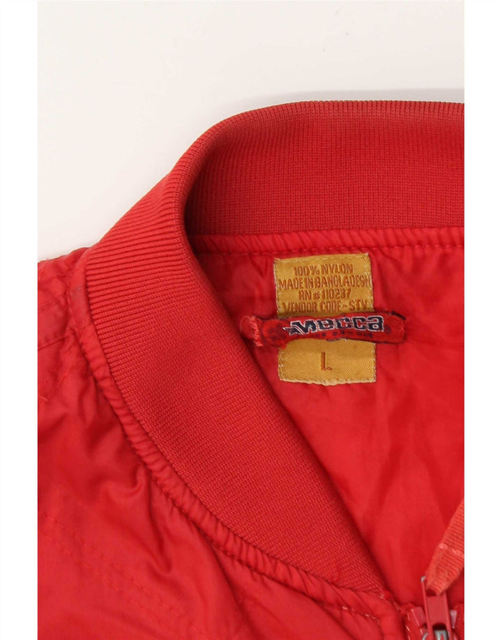 Vintage hombres bombardero chaqueta Reino Unido 40 gran nylon rojo