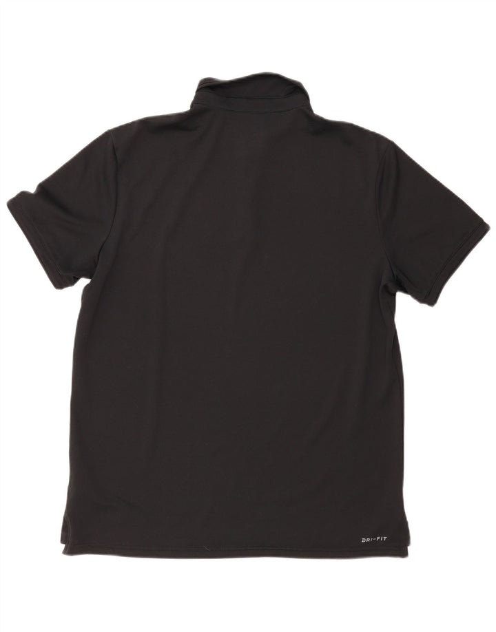 Nike Polo Dri Fit para hombre, talla grande, poliéster negro
