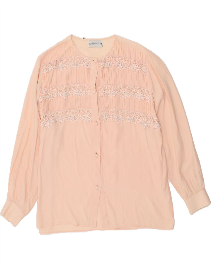 CARINA Womens Longline Oversized Shirt Blouse IT 42 Medium Pink Floral Vintage Carina and Second-Hand Carina from Messina Hembry 