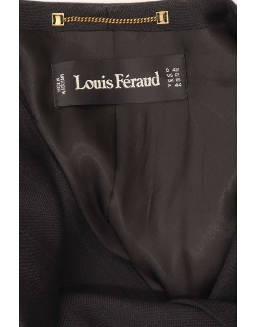 Louis Feraud Chaqueta tipo blazer con doble botonadura para mujer UK 46 Grande Viscosa negra