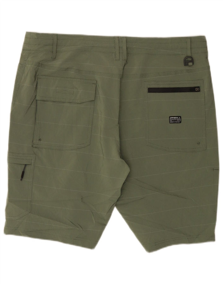O'Neill Pantalones cortos cargo para hombre W36 Poliéster a rayas caqui grande