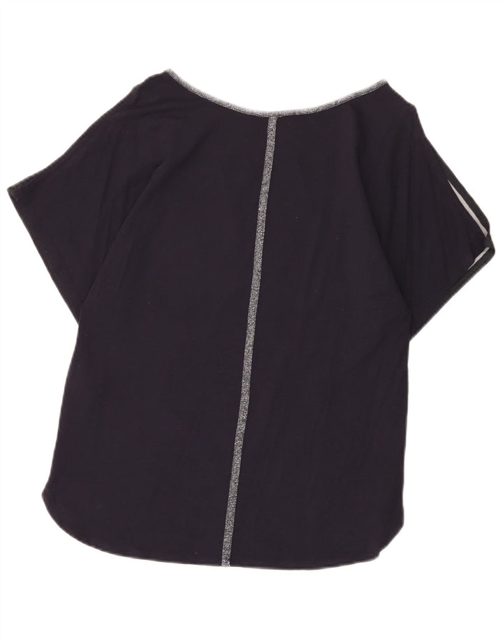 Oasis Blusa para mujer Top UK 10 Small Azul marino Floral Poliéster