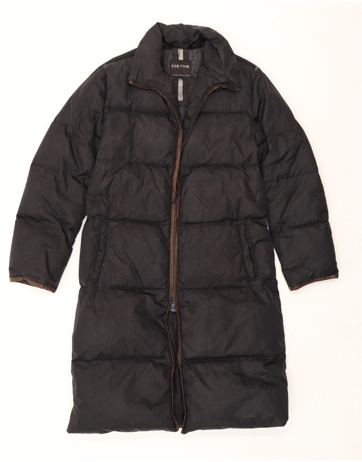 Abrigo Geox Mujer Acolchado IT 44 Medium Negro Poliéster Invierno