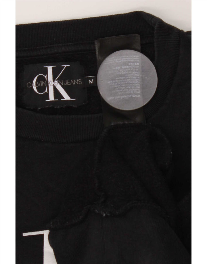 Calvin Klein Jeans Hombre Sudadera Gráfica Jumper Algodón Negro Mediano