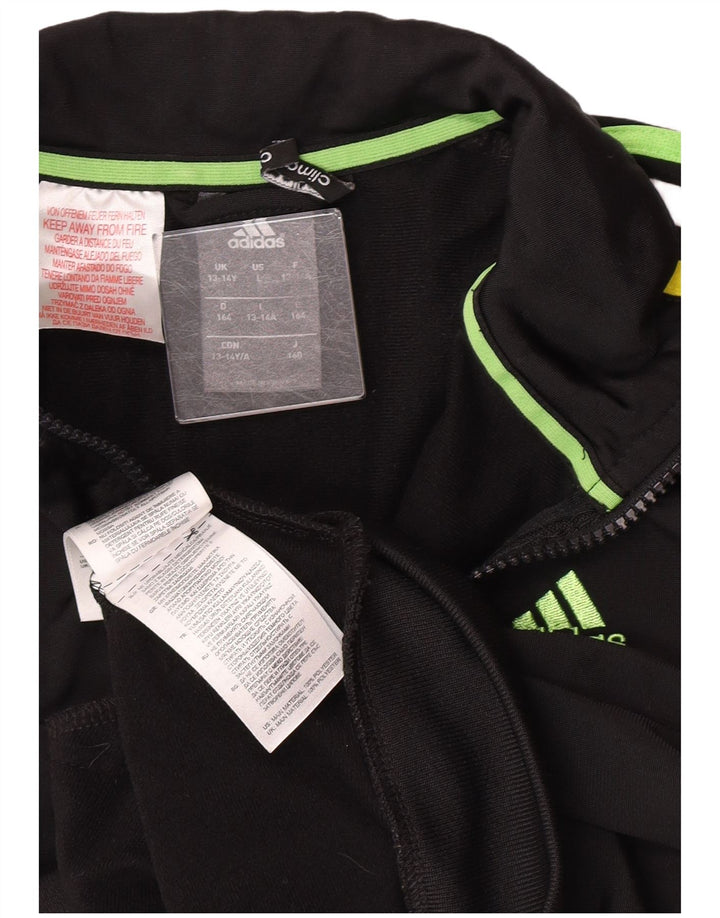 Adidas Chicos Climalite Chándal Top Chaqueta 13-14 Años Negro Poliéster
