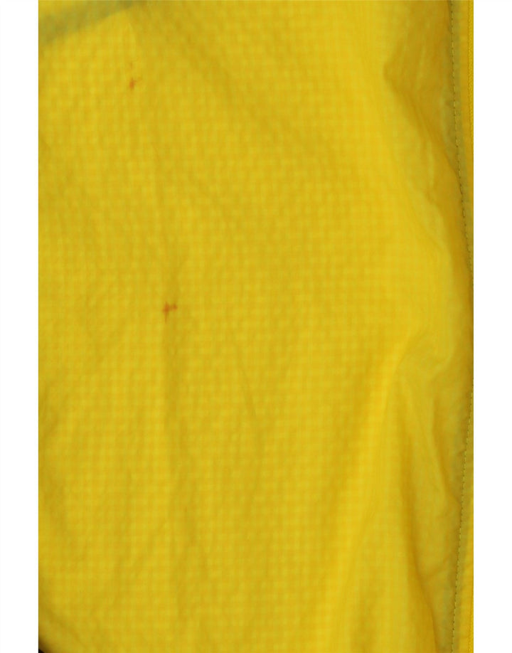 ADIDAS Chaqueta impermeable con capucha gráfica para hombre Reino Unido 36 Poliéster a cuadros amarillo pequeño