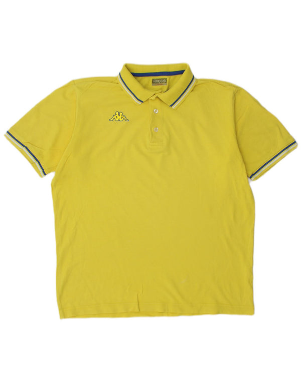 Polo Kappa Hombre Grande Amarillo Algodón