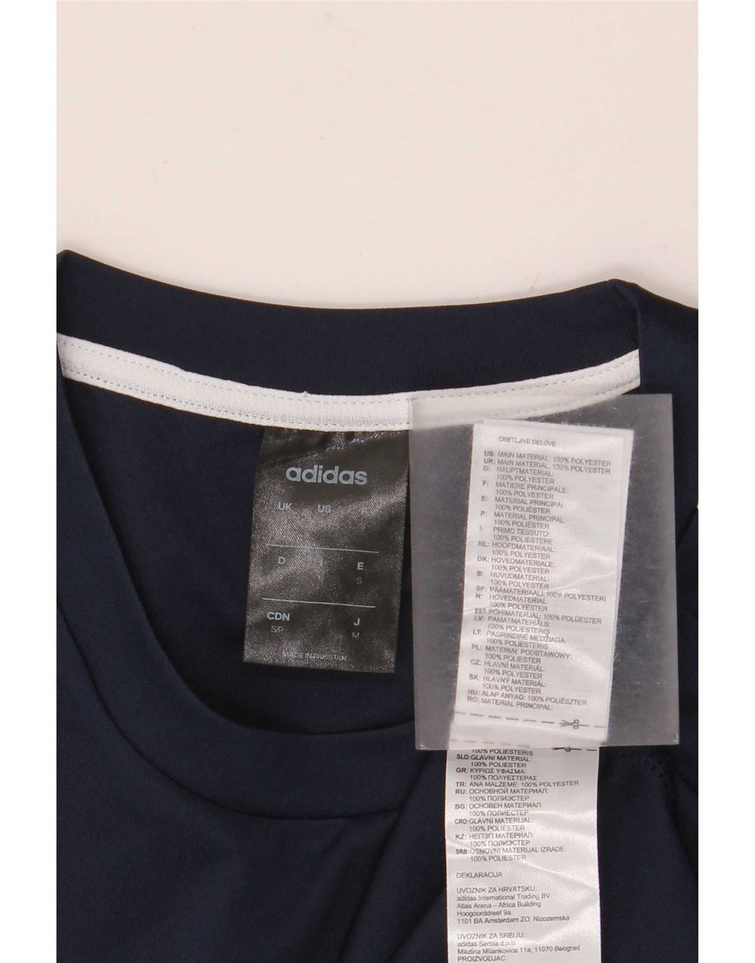 Adidas Mens Climalite Camiseta Top Pequeño Azul Marino Poliéster