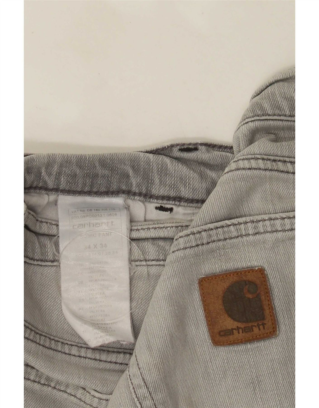 Carhartt Vaqueros rectos para hombre W34 L34 Algodón gris