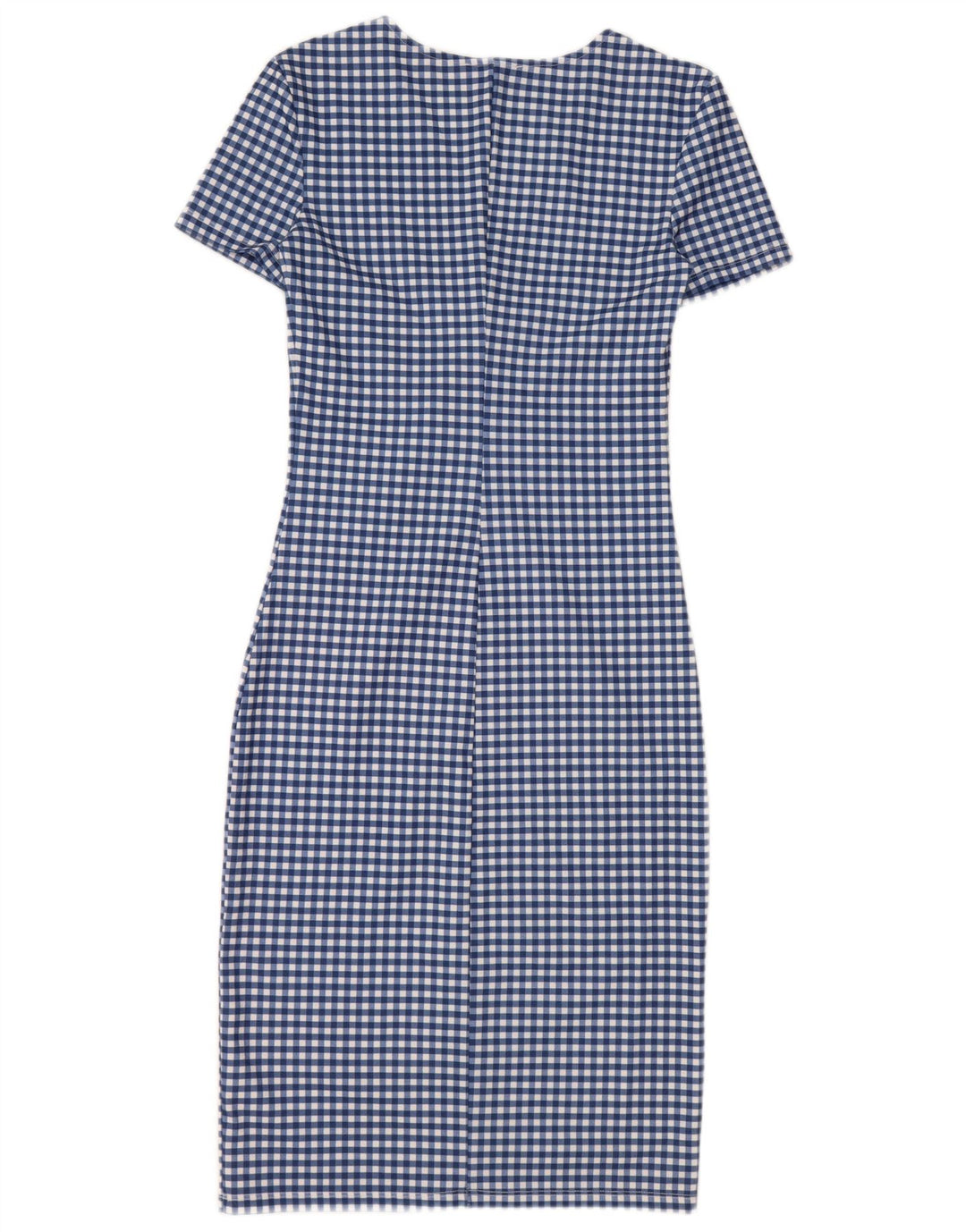 Zara Mujer Vestido Ajustado UK 8 Pequeño Poliéster A Cuadros Azul