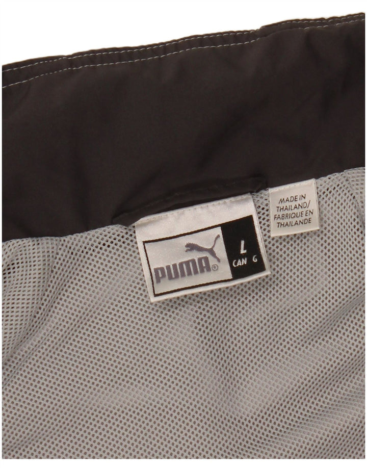 PUMA Chaqueta superior de chándal para hombre, color gris grande, color block