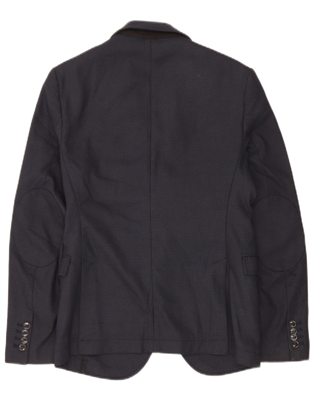 Zara Chaqueta tipo blazer de 2 botones para hombre EU 46 Small Poliéster geométrico azul marino