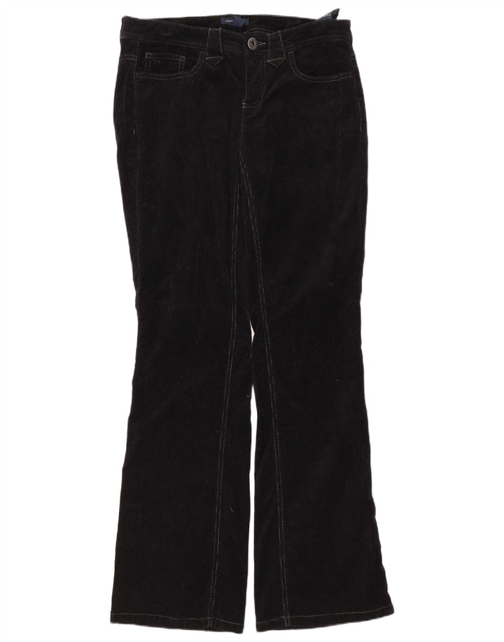 Tommy Hilfiger Pantalones rectos de pana para mujer US 6 Medium W30 L32 Negro