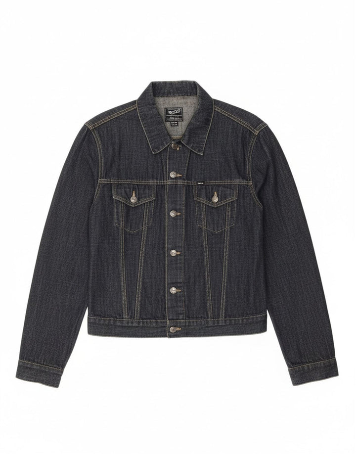 GAS Womens Denim Jacket UK 18 XL Navy Blue Cotton