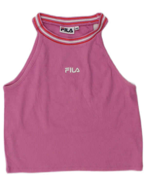 Fila Top corto halter para niña 13-14 años Algodón rosa