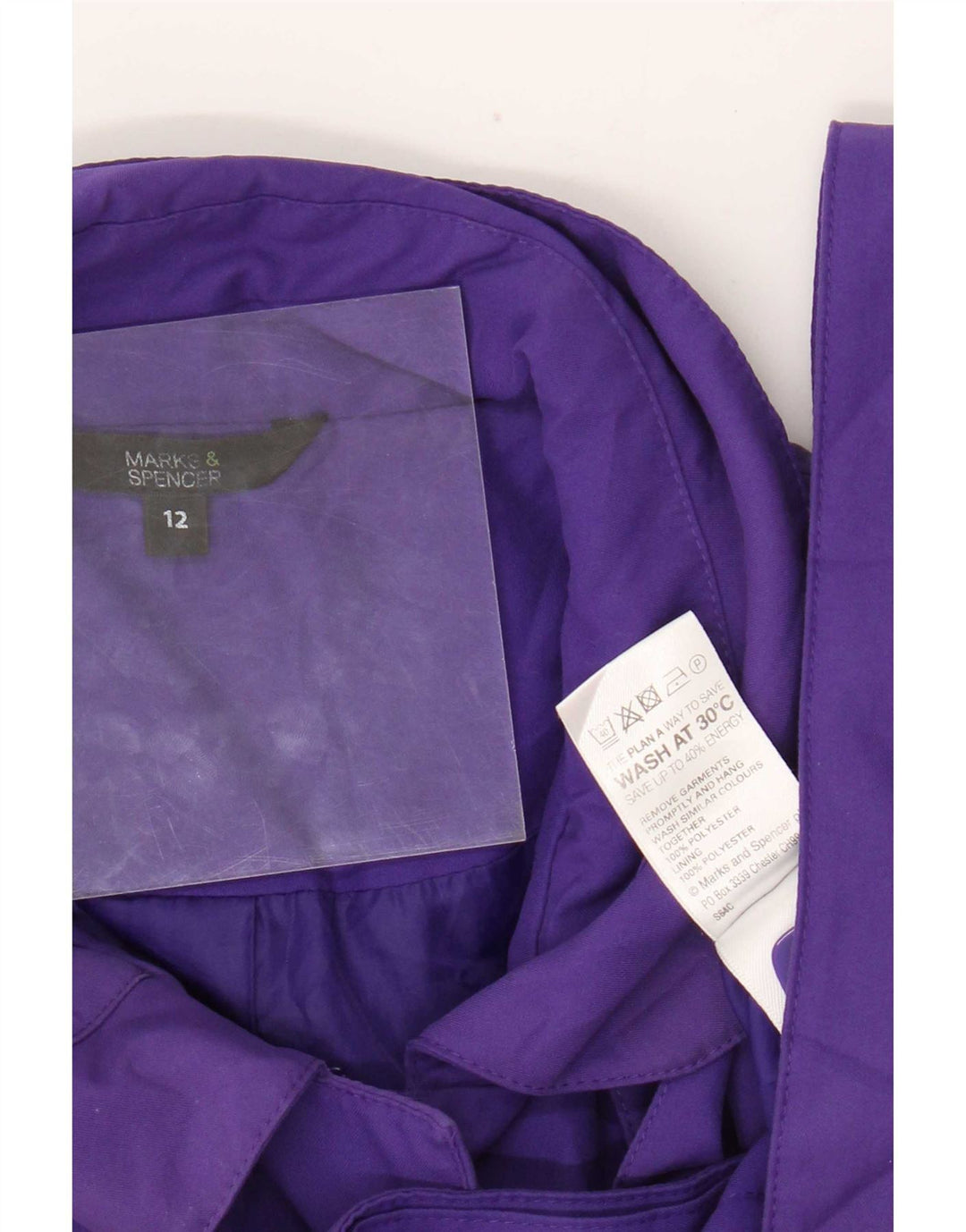 Marks & Spencer Gabardina para mujer UK 40 Poliéster morado medio