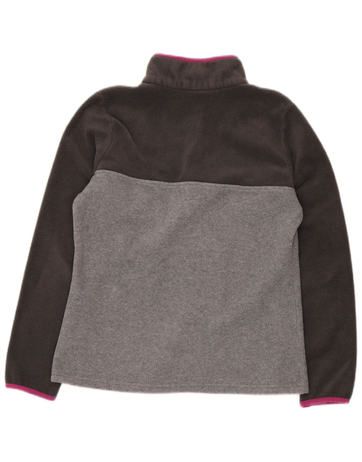 COLUMBIA Jersey polar con cuello de botón para mujer UK 44 Gris medio Colorblock