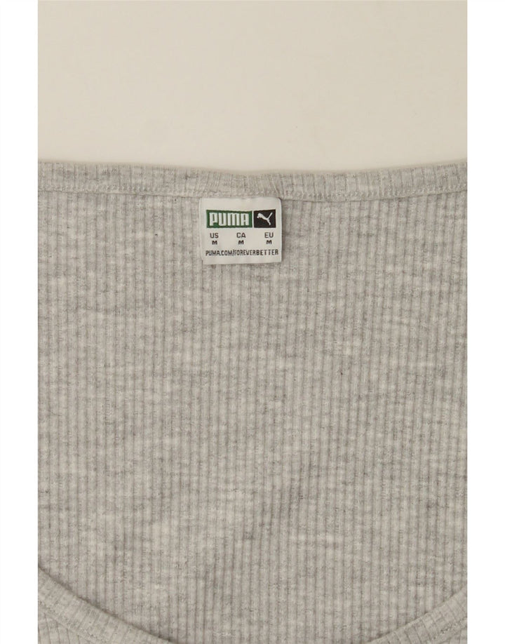 PUMA Womens Crop Cardigan Sweater UK 12 Medium Grey Vintage Puma and Second-Hand Puma from Messina Hembry 