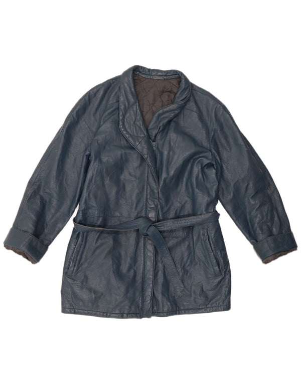 VINTAGE Chaqueta de cuero para mujer IT 44 Cuero azul medio