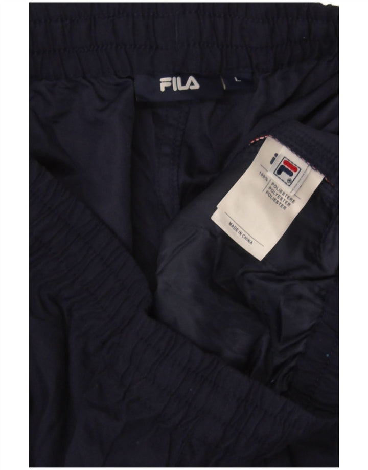 Fila - Pantalones cortos deportivos para hombre, talla grande, poliéster azul marino