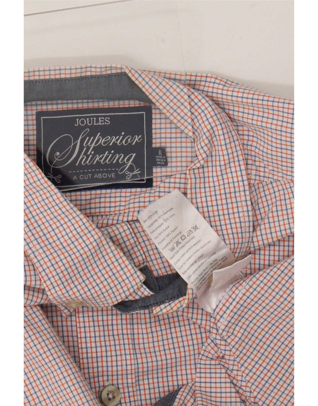 Joules Camisa para hombre Mediana Algodón a cuadros multicolor