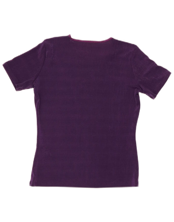 CALLE. BERNARD Camiseta para mujer Top UK 44 Large Púrpura Poliéster