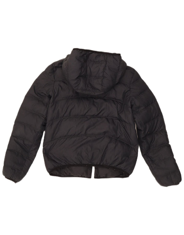 Nike Chaqueta acolchada reversible con capucha de gran tamaño para mujer UK 6 XS Negro