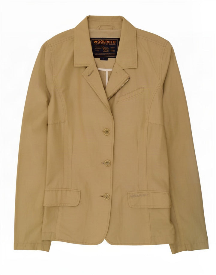 Woolrich Chaqueta tipo blazer de 3 botones para mujer Reino Unido 46 Grande Algodón caqui