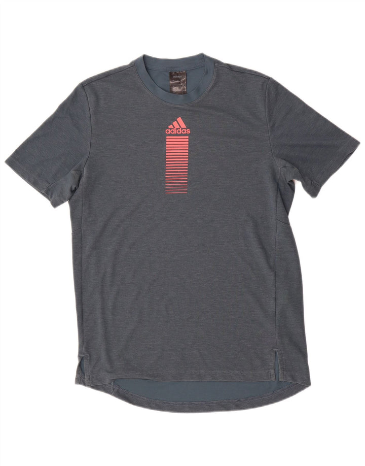 Adidas Camiseta gráfica para hombre Top Small Azul marino Poliéster