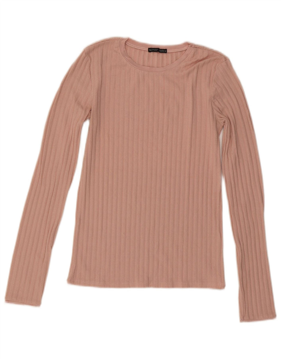 Zara Mujer Top Manga Larga UK 8 Small Rosa
