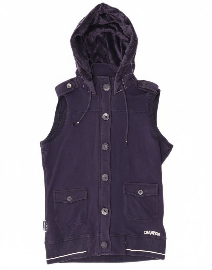 Champion Chaqueta de chándal con capucha para mujer UK 12 Medium Purple Check