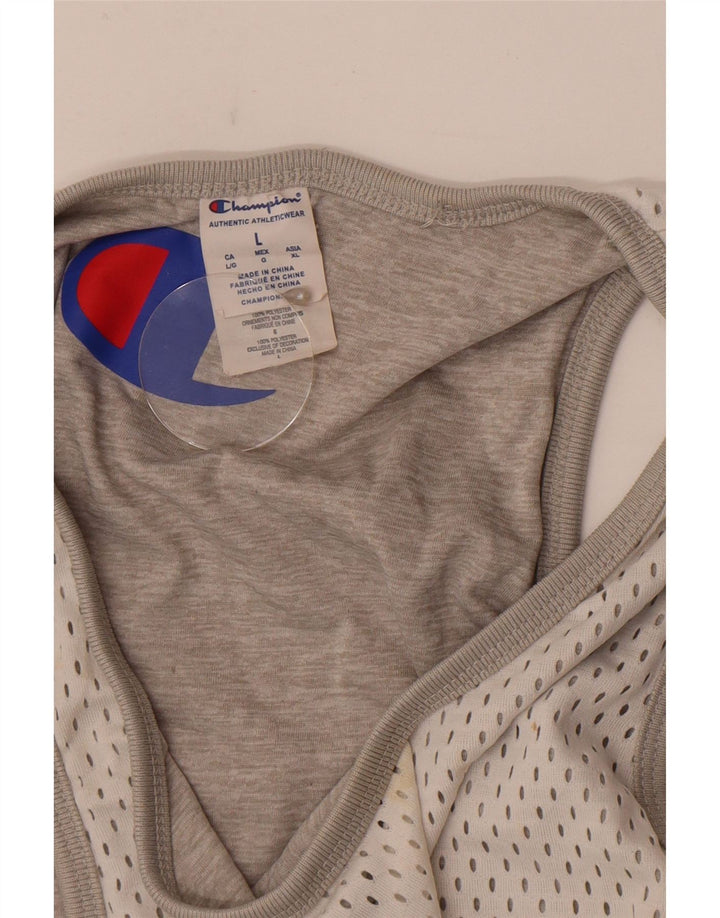 Champion Camiseta Sin Mangas Estampada Para Hombre Poliéster Blanco Grande