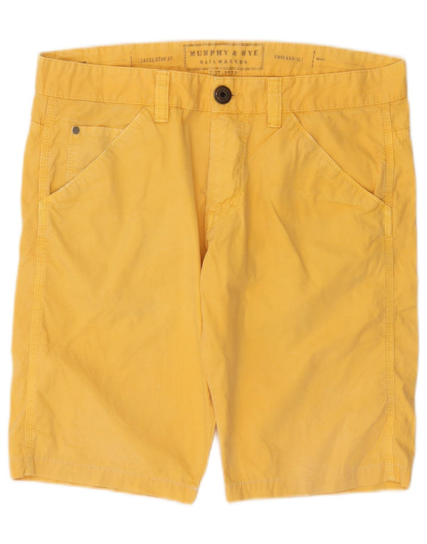 Murphy & Nye Mens Sailmakers Chino Shorts W34 Grande Algodón Amarillo