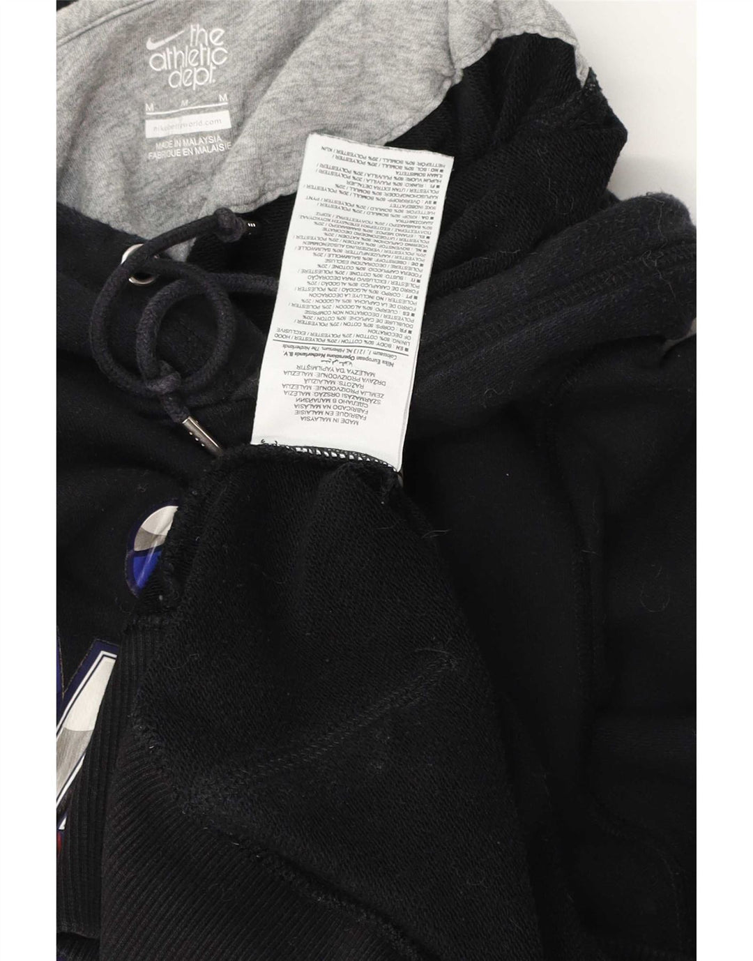 Nike Sudadera con capucha gráfica para hombre, jersey de algodón negro mediano