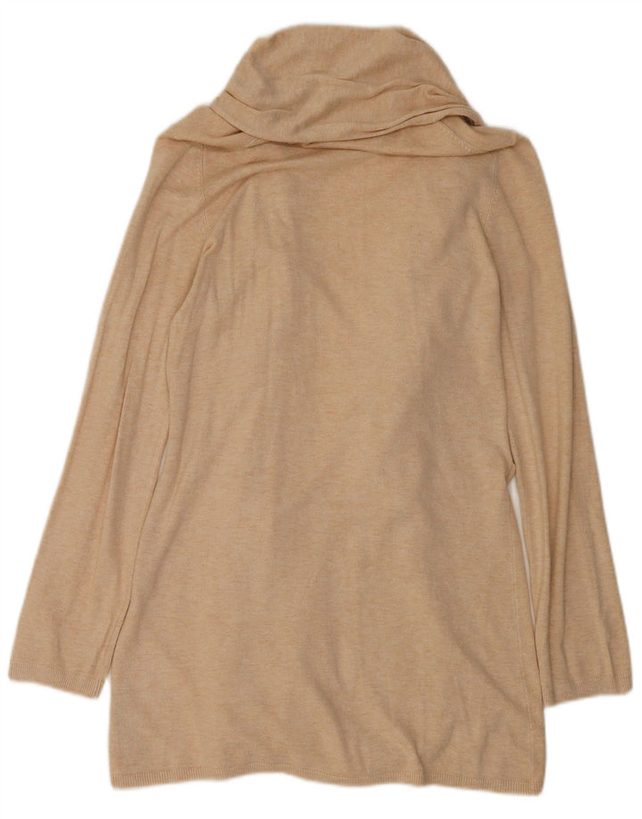Zara Mujer Jersey Cárdigan Largo UK 42 Viscosa Beige Medio