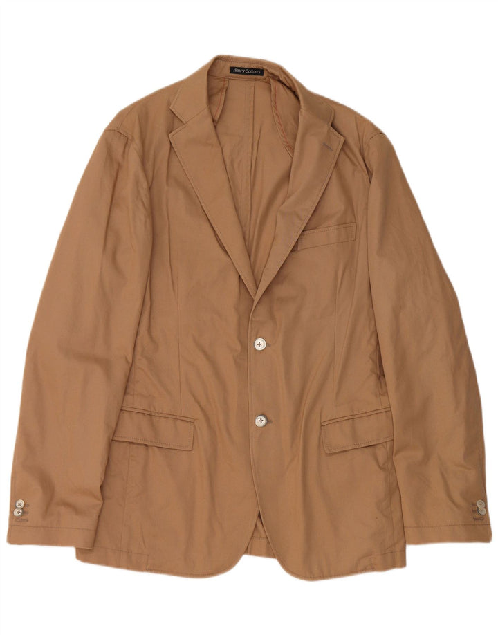 Henry Cottons Chaqueta Blazer Slim Fit con 2 Botones para Hombre IT 52 XL Algodón Beige