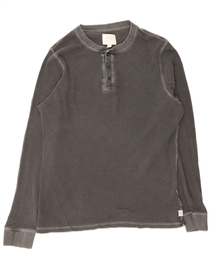 Marks & Spencer Camiseta para hombre de manga larga de algodón gris grande