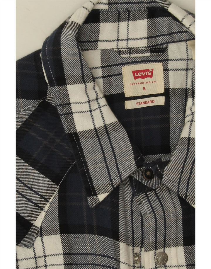 Camisa de franela estándar Levi's para hombre Algodón a cuadros azul marino pequeño