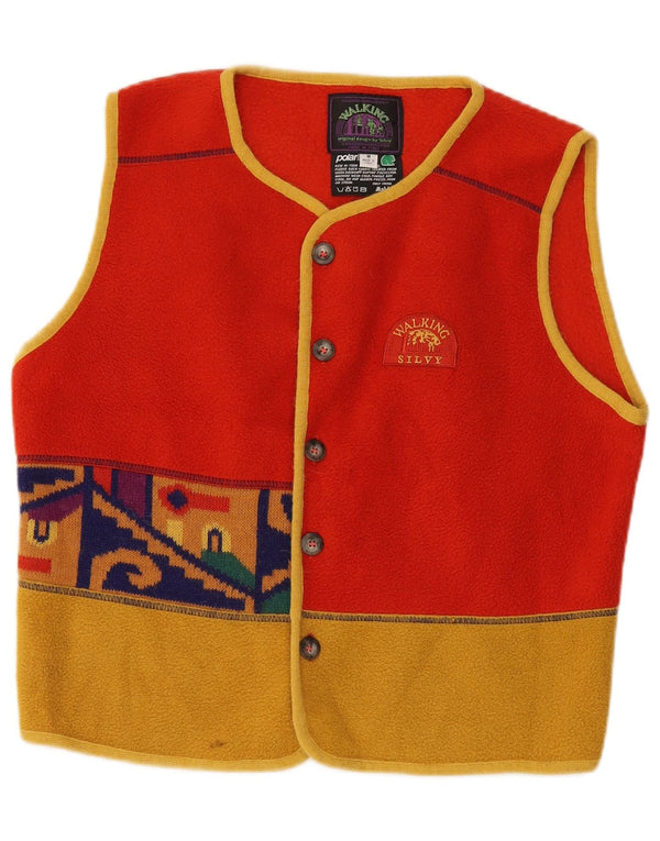 Chaleco polar Silvy para mujer UK 44 Poliéster color block rojo mediano
