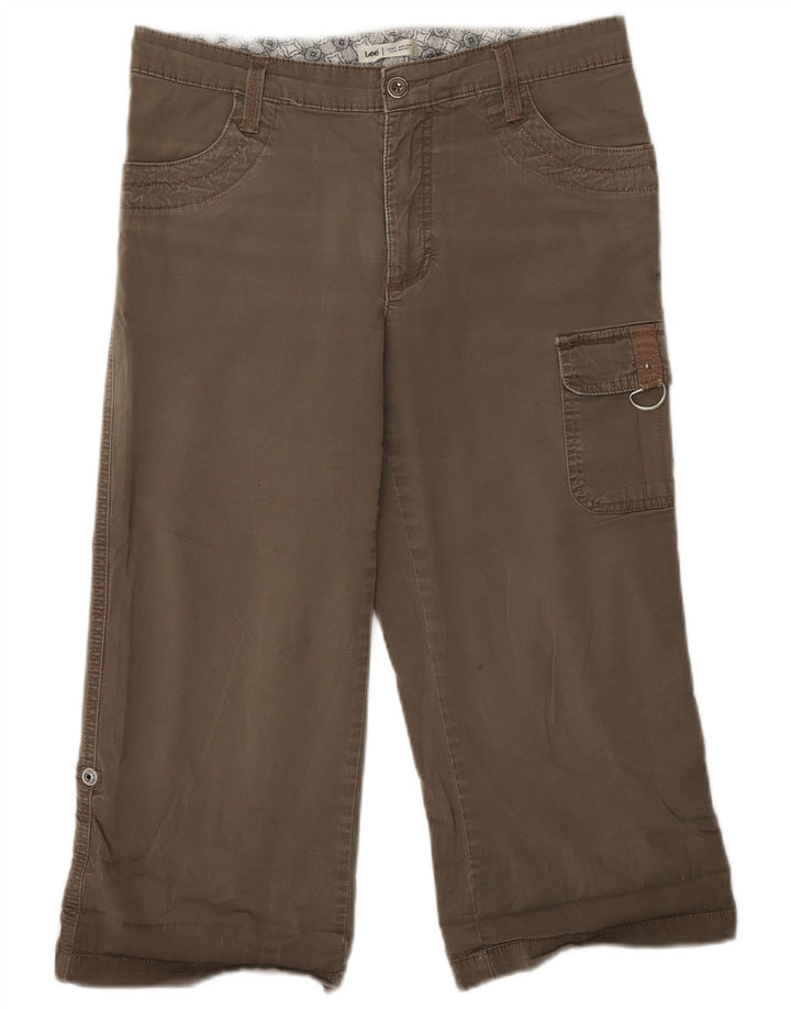 Lee Pantalones Capri Cargo para Mujer US 6 Medium W30 L20 Algodón Caqui
