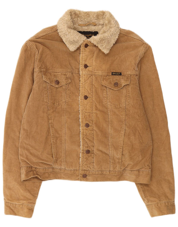 Wrangler Chaqueta de pana Sherpa para hombre Reino Unido 40 Grande Algodón beige