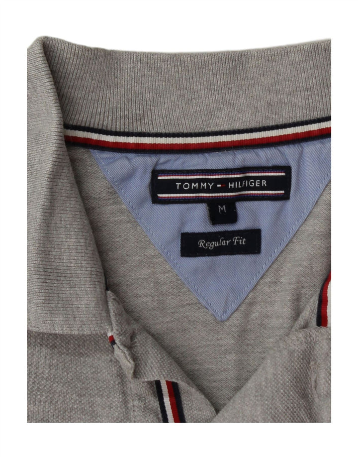 TOMMY HILFIGER Mens Regular Fit Polo Shirt Medium Grey Cotton Vintage Tommy Hilfiger and Second-Hand Tommy Hilfiger from Messina Hembry 