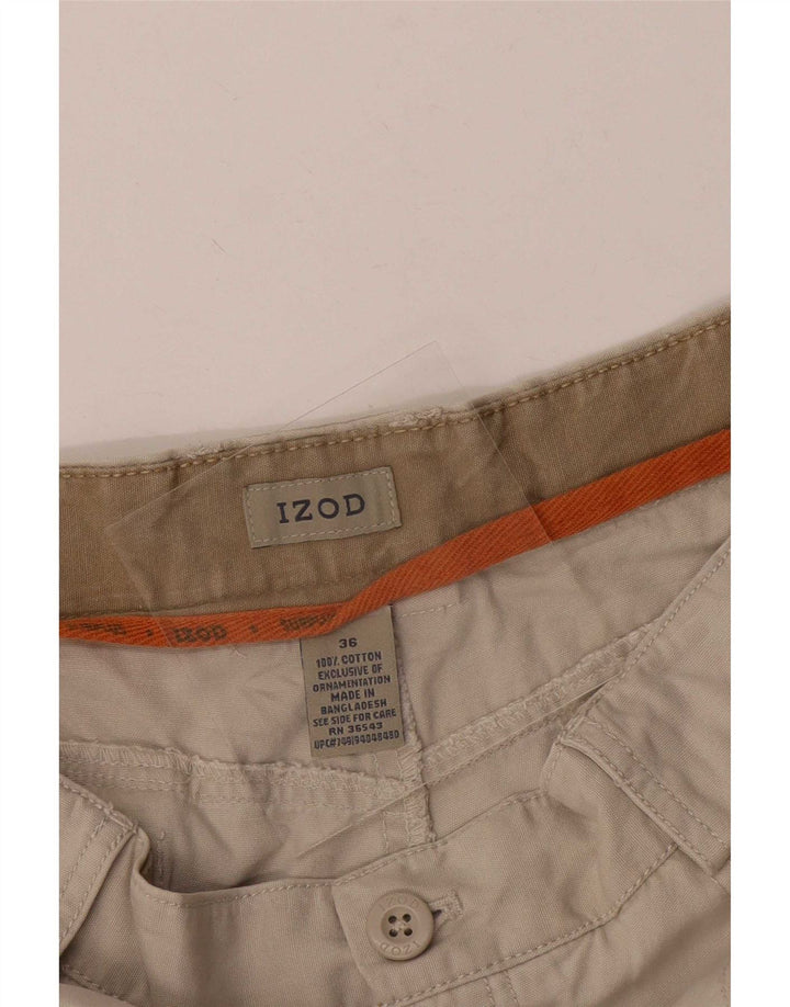 Izod Mens Cargo Shorts Grande W36 Algodón Beige